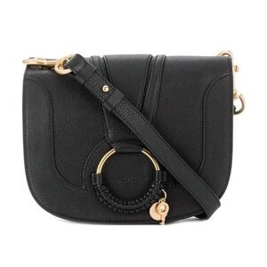 See by Chloe Hana shoulder bag, black calfskin with adjustable strap.